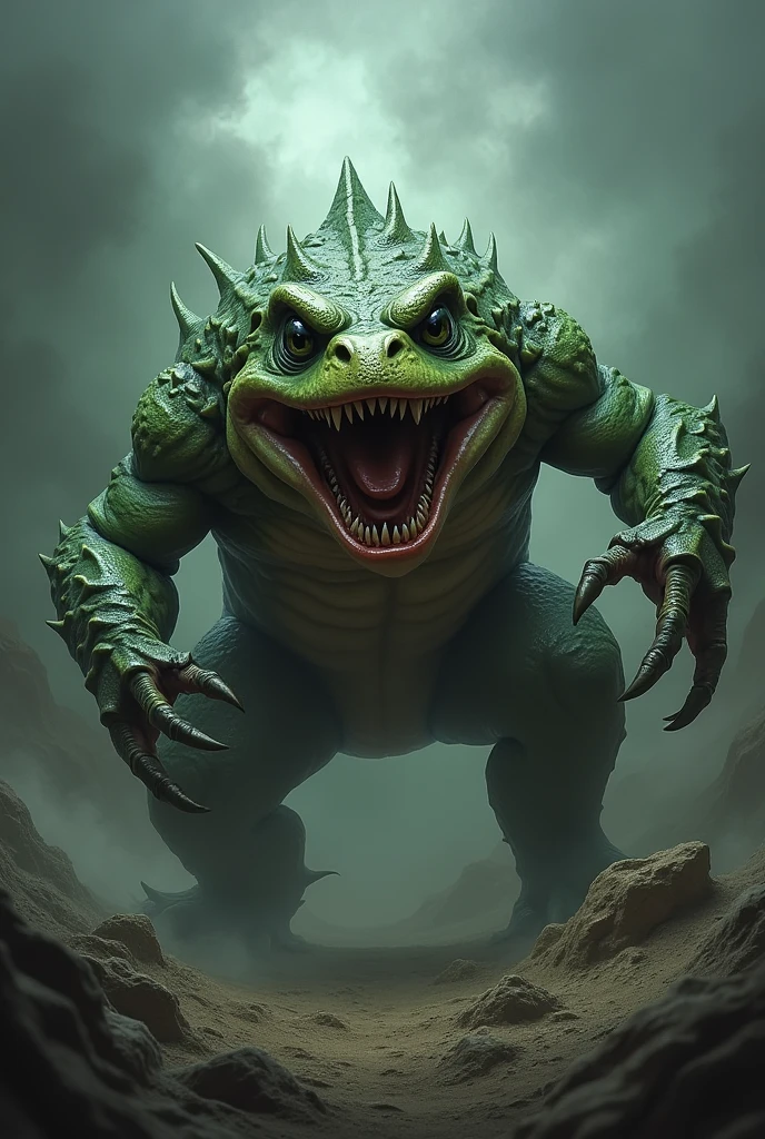a angry frog monster looking like a pokemon