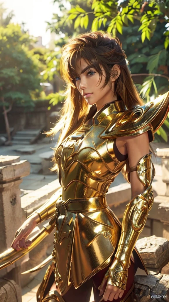 (((1woman)))  a hyper realistic ultra detailed photograph of a handsome japan woman full pose style photorealistic full pose style Milo at agreek ruins background, tattered Scorpio gold half shiny metal armor, long brown hair, blue eyes, dynamic pose, detailed symmetric beautiful hazel eyes, detailed gorgeous face, 30-megapixel, 4k, Canon EOS 5D Mark IV DSLR, 85mm lens, sharp focus, intricately detailed, long exposure time, f/8, ISO 100, shutter speed 1/125, diffuse back lighting, award winning photograph, facing camera, looking into camera, monovisions, perfect contrast, High sharpness, facial symmetry, depth of field, ultra-detailed photography, raytraced, global illumination, TanvirTamim, smooth, ultra high definition, 8k, unreal engine 5, ultra sharp focus, award-winning photograph, trending on artstation, realistick 8k