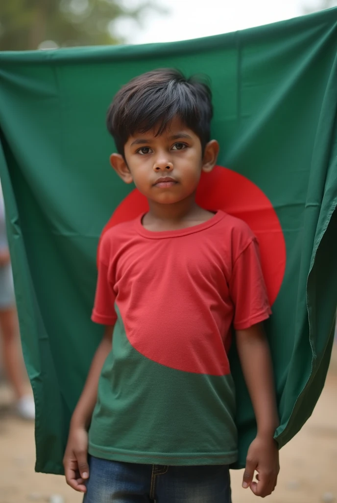 young boy,Bangladesh flag, floods, cry emoji and text pray for bd