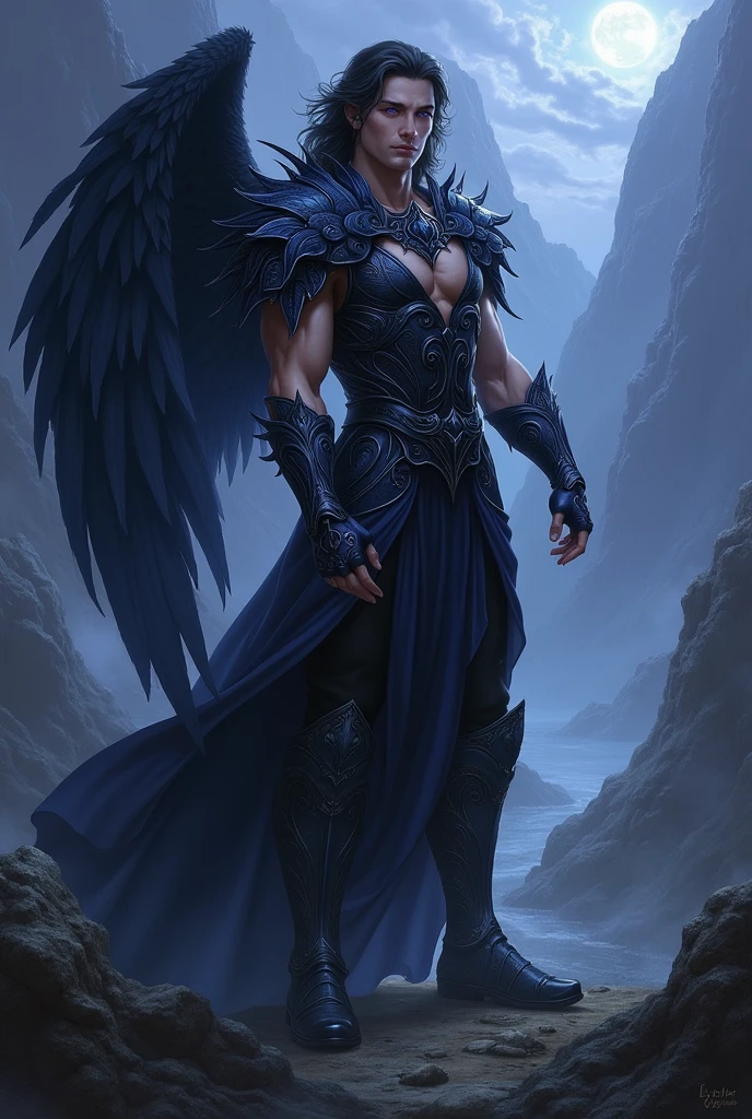 Boys in 8K resolution(full body esbian:1.3)shot、splash art、Great cartoon style、A realistic and young male figure、Anatomically realistic digital painting(to show:1.3)Portrait of a young man(to show:1.3)blue and white complex(Heavily armed:1.3)And white short hair(A dark and moody universe:1.3)、black clothes,light particles、highly detailed skin、Demon Slayer、very detailed eyes、 (Elden Ring Style:1.1)、(warhammer style:1.3)、Concept Artist、World Lighting、depth of field、splash art、Works of art:art manure、Greg Rutkowski(Greg Rutkowsky)、Victoria Gavrilenko,He has a very big sword.