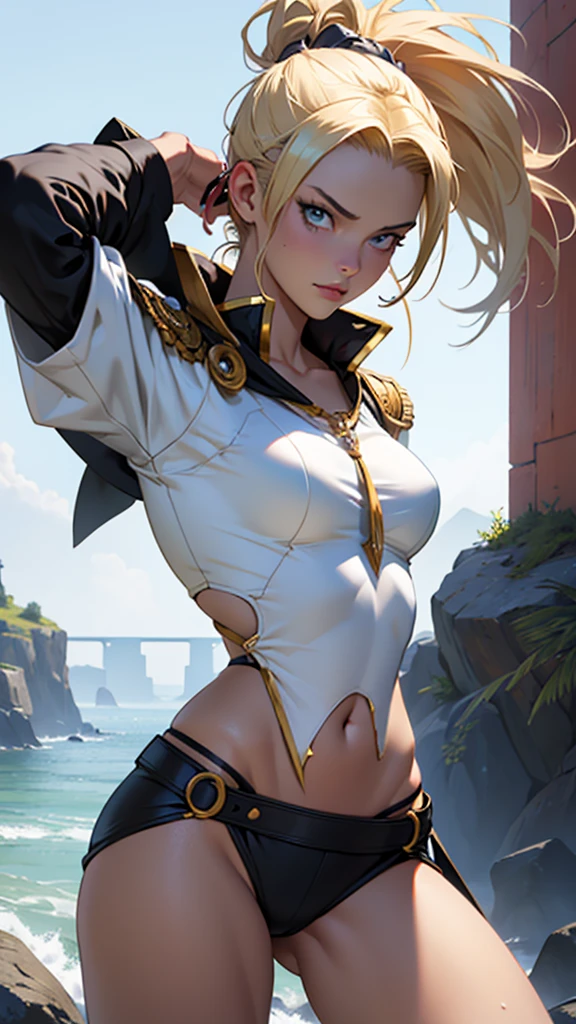 (masterpiece), (best quality), realistic, cinematic light, tang wutong from donghua soul land season 2, cool pose, battlefield background, perfect body, white eyes, white bobcut hair