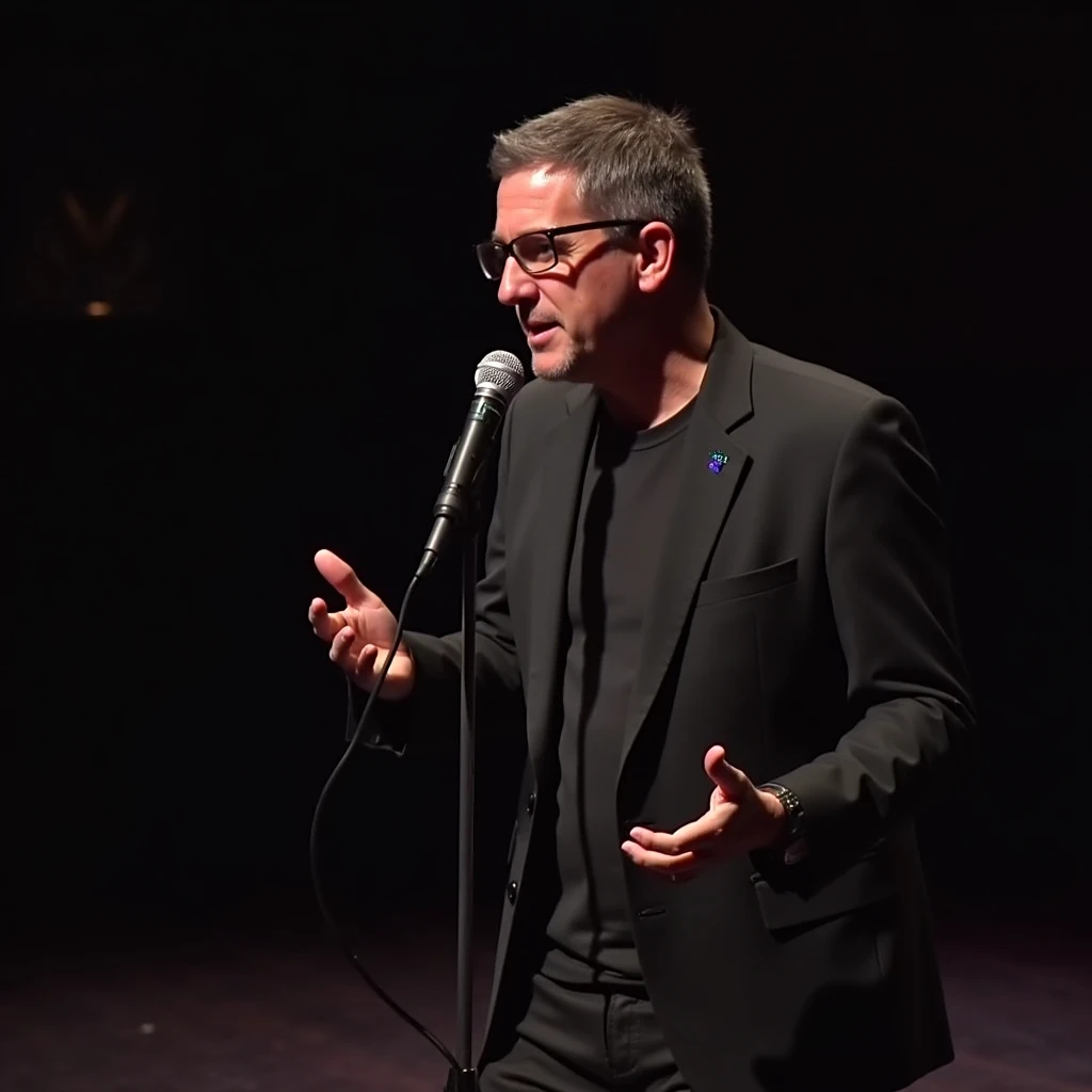 A BillMatheson man performing at a stand-up