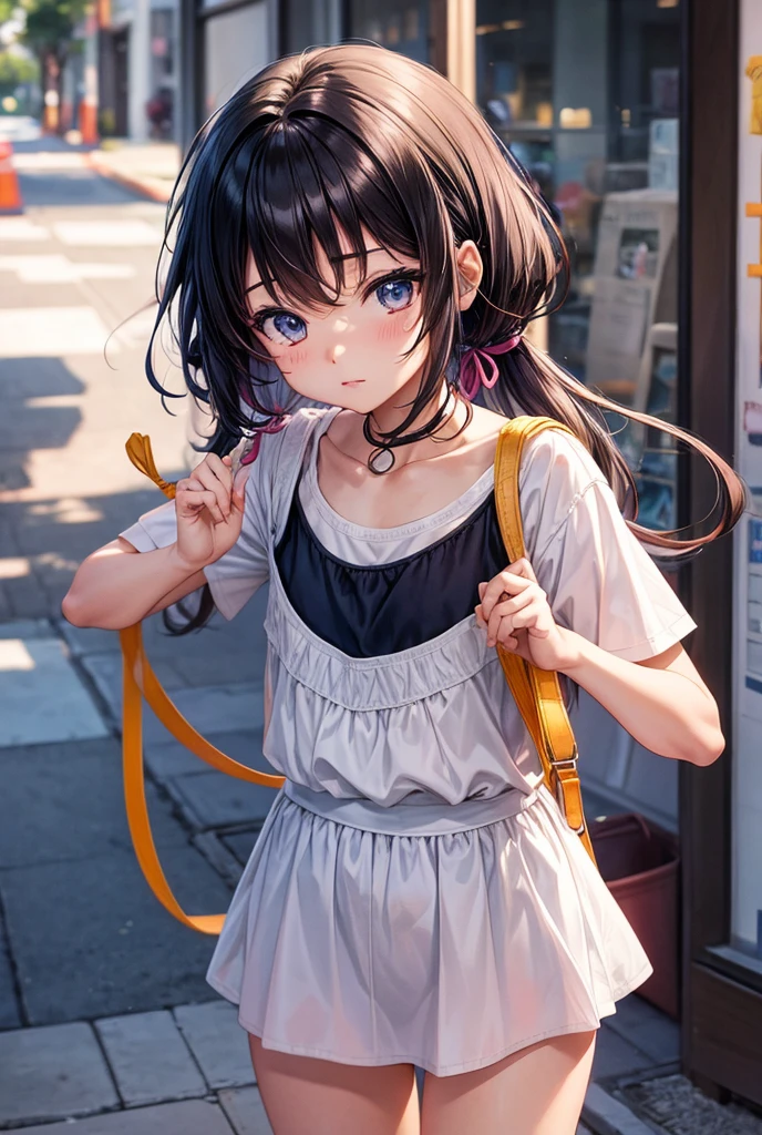 A girl. She is looking with love in her pink eyes.