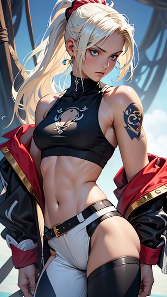 #Basics A girl is posing for a photo, animeのかわいい女の子, (((One Girl, Baby Face, Young girl, 16 years old))),
BREAK
#Clothing Accessories
((Shiny(red on black)bikini, Sandals with heels)),
Gold Hoop Earrings, Fancy Necklace, Gold bracelet decorated with blue gemstones,
BREAK
#Features
(Blonde:1.4), (Twin tails : Long Hair + Thin Hair + Hair blowing in the wind),
(Droopy eyes, blue eyes), (Small breasts),
BREAK
#background environment
((noon, Sunshine, blue sky, Tropical resort beach, Sandy Beach)),
#Facial Expression Pose
((A happy look, laughing), (Aggressive pose, Armpits are visible)),
#composition
((Face the camera, Angle from below, Cowboy Shot)),
BREAK
#Body parts elements
(Detailed hair, Beautiful Hair, Shiny髪),
(double eyelid, Long eyelashes),
(Expression of fine eyes, Beautiful and delicate eyes, Sparkling eyes, Eye Reflexes, Glitter Eyeliner),
(Human Ear),
(Beautiful Nose, Thin Nose),
(Glossy lips, Beautiful Lips, Thick lips, Shiny唇, Natural Cheeks),
(Detailed face, Symmetrical facial features),
(Detailed skin, Textured skin, Beautiful Skin, Shiny肌
BREAK
#Quality
(((Highest quality)), ((masterpiece)), ((Very detailed))), ((High resolution), (16K,1080P)),
(Realistic), (Anatomically correct),
((comics, anime)), (3DCG), CG illustration,