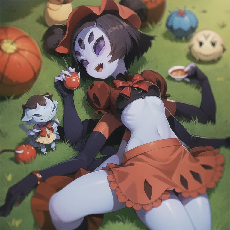 Obra maestra, La mejor calidad, Antecedentes simplistas, Chica monstruo,((cuerpo blanco:1.3)),humanoide, arachnid, Anthro,((Colmillos)),Coletas,hair bows,5 ojos,spider girl,6 brazos,solamente,They are smiling, Vestido, boca abierta, Antecedentes impresionantes y detallados, 6 manos,Manos detalladas,((spiderwebs:1.4)), (Solo ropa interior), Black bra, bragas negras, Ropa interior negra, Medias negras, from the rear, Mirando al espectador, trasero, caderas anchas, trasero, large trasero, enorme, big behind, Trasero grande, sugestivo