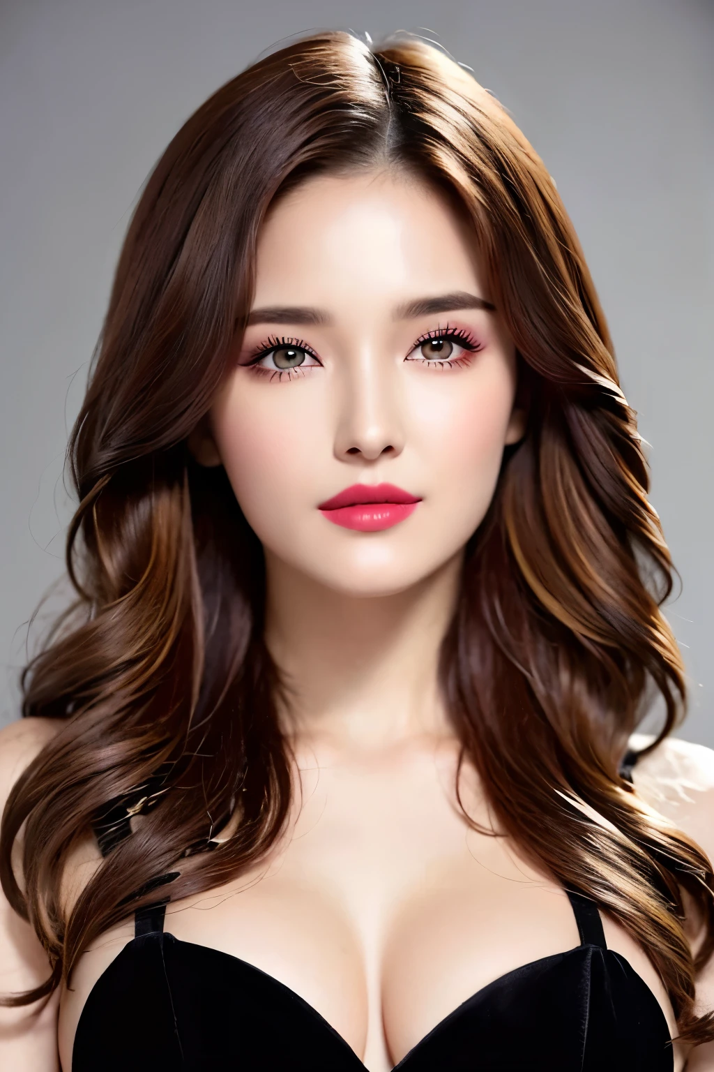 score_9, score8_up, (( head to waist portrait)), photorealism 16K realism, (Hyper-realistic proportional body, anatomically correct:1.3), ((ultra-fine digital art)), ((intricately detailed beautiful face)), (light pale complexion), BREAK, (small round head)),(high detailed realistic Super beautiful slim and sharp-face), (best highest detailed realistic black_eyes:1.28), ((super realistic sharp-eyes:1.2)), (tired and sleepy and satisfied:0.0), (close up of a woman's eyes), perfect round eyes, finely detailed pupils,BREAK,detailed lips:1.3,pink_makeup:1.22, (long_blue_eyeliner:1.28), (red_lipstick:1.35),((perfect dark_eyeshadows:1.4)), (super detailed professional makeup on eyes:1.3), (Detailed nose:1.2), ((very detailed and perfect natural breasts)), (perfect midriff), (Depth of field), (cinematic light), (Lens flare), (dslr), (best high quality soft lighting), (sharp focus captured by Fujifilm XT3, f 5.6, in a dramatic lighting), (dry skin), (best high quality real texture skin), (A woman with velvety skin:1.3), (best high quality real texture hair), (blonde hair(wavy combed up, behind the ear:1.22)), (firm big full breasts), slim muscled body), (she is the embodiment of beauty and allure), ((Dressed in a breath taking, silk Dolce & Gabbana Floral dress)), (elegant fashion intricately detailed:1.28), (floral couture), (clothes made of silk and flower:1.3), (3/5 long), extremely detailed surroundings