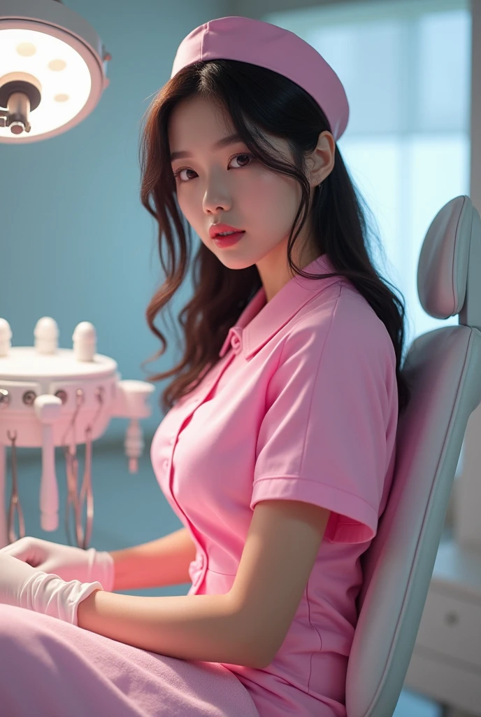 (RAW Photo, Best Quality), (Realistic, Photo Realistic: 1.3), Wide Angle Photo, Masterpiece, 2 Girls, Cute, Young, Perfect Body, Korean Top Beauty, (Full Body: 1.3), Realistic Face, Standing, Diffuse Light, Create Soft, Uniform Glow
In hospitals ((operating rooms)), surgical gloves, medical equipment, anesthesia machines
((((white and pink))))) nurse uniform smooth, slim, open, see-through, exposed chest, perfect breasts and buttocks, slim legs, nurse, nurse cap, stethoscope, flesh-colored stockings, sitting side by side, fair pink feet