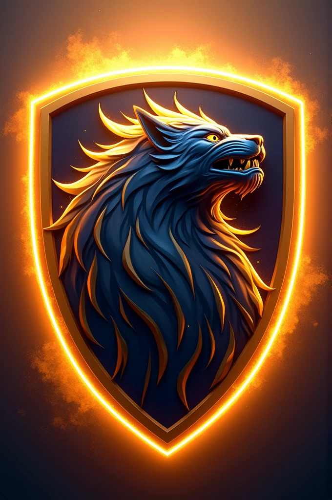 CRIE, a shield of the al nassr team, with the team's own mascot in the middle of the shield, Merged, but the shield and mascot are very bright