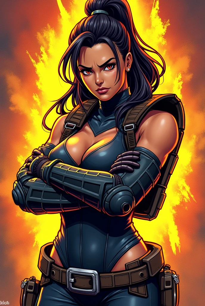 a close up of a cartoon of a woman with a gun, artegerm comic, zenoscope, Chris Moore. artegerm, by Eddie Mendoza, beautiful comic art, not artegerm style, ivan talavera and artegerm style, Artegerm and Warren Louw, artegerm e lois van baarle