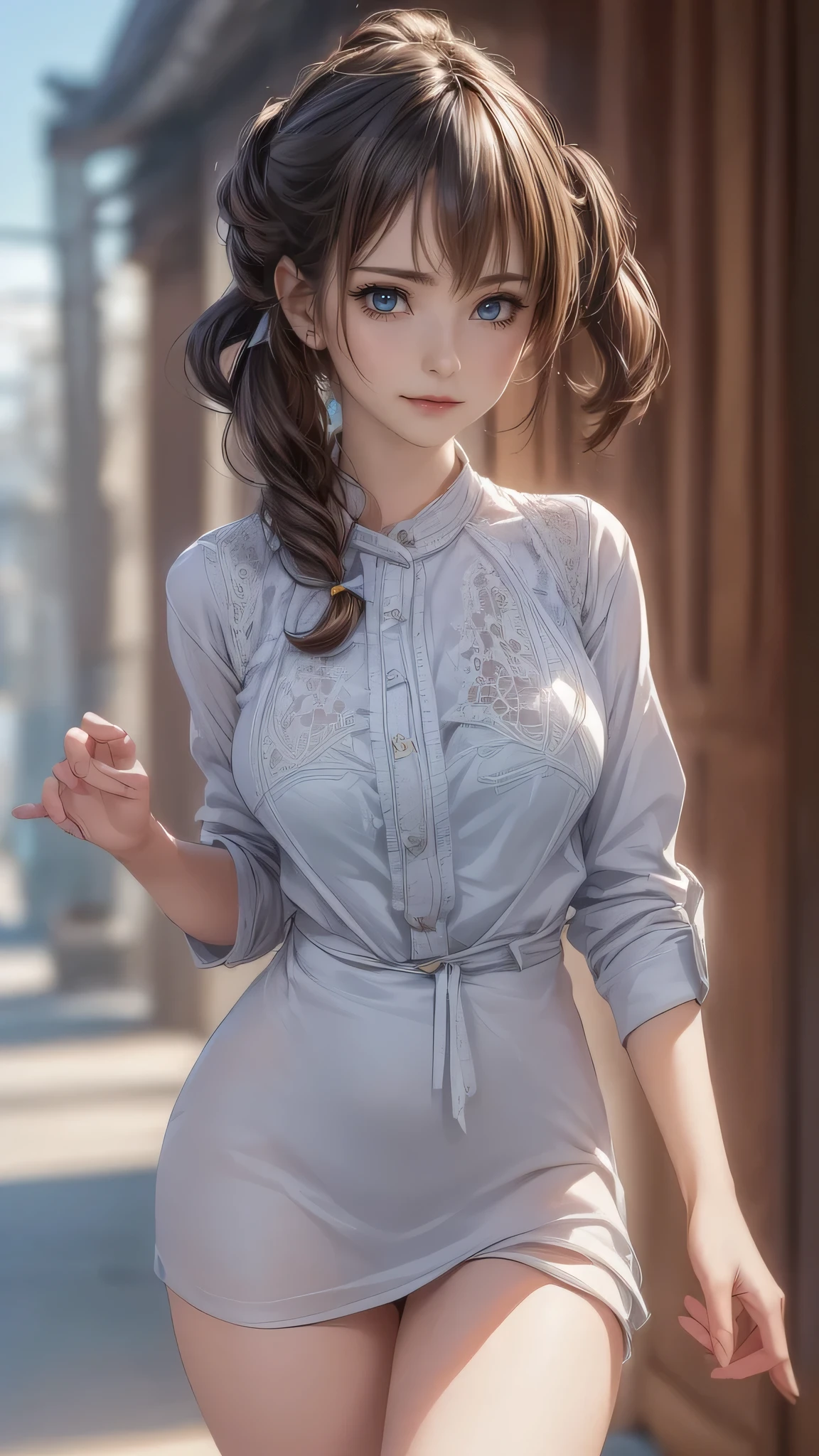 (random cute clothed:1.5),(Thin type:1.5),(large breasts),(random hairstyle),(Highest image quality, (8K), Ultra-realistic, Best Quality, High quality, High Definition, high quality texture, high detailing, Beautiful detailed, fine detailed, extremely details CG, Detailed texture, realistic representation of face, masterpiece, presence)