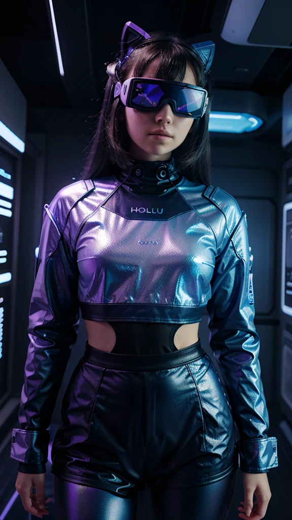 “Generate an HD Ultra Realistic image of Young Attractive Asian Woman Sophie Tan in a Y2K-themed fashion editorial. Sophie is wearing a shiny metallic blue tube top and matching pleather pants with a silver chain belt. She is posed against a backdrop of a futuristic shopping mall with neon signs and holographic displays. Use a professional camera with an 85mm lens to focus on Sophie’s confident pose and the reflective textures of her outfit (1.3). The mall setting should be artistically blurred to direct attention to Sophie, with post-production enhancing the neon lights and adding a glossy finish for a futuristic Y2K aesthetic (1.4).”
