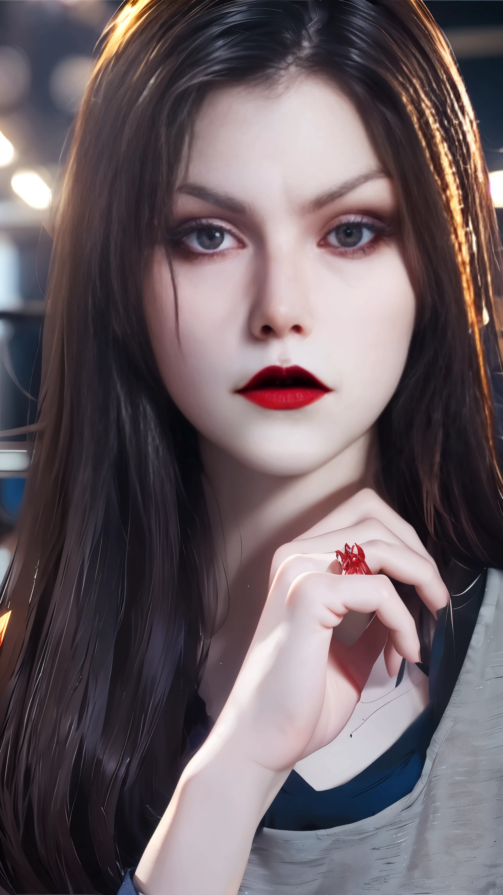 top-quality、8K、ultra - detailed,Cinematic light, A high resolution, best qualtiy, ultra - detailed, Detailed face, (Detailed eyes), Best quality, ultra - detailed, masutepiece, (Detailed face), Clean face, Sexy wear transparent (Torn) cloths, floating cloth, see through, choker necklace, Open cloth, NSFW, high-heels, Red eyes, Neon shiny little hair ends, Dark fantasy forest, Glowing plants with neon details, Dark magic, (portal:1.15) To the underworld in the background, light reflections, heart shaped iris, Playful eyes, cropped shoulders, rain, (Wet body), tiny glowing butterflies, hair adornments,(masutepiece), Best quality, Ultra-detailed, an extreme close-up of an eye, Clear detail, Complex lines, Vivid colors, Bright highlights, Darker shadows, sparkling reflections, depth of fields, Seductive beauty.