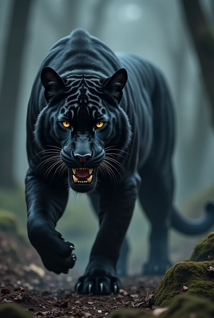  I want a picture of a mix of a Tiger and a Black Panther