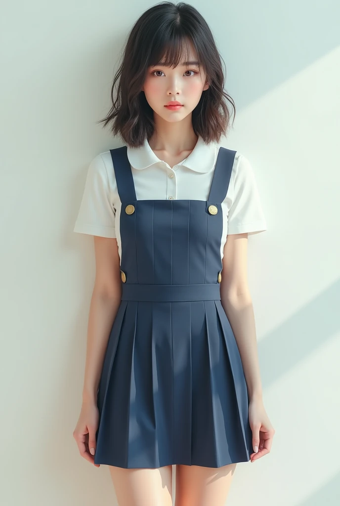 A girl in a Russian school uniform, apron, erotic