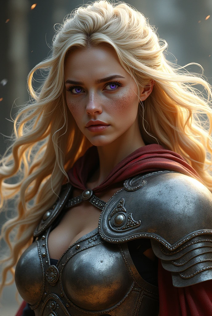 a realistic full body portrait of taarna, extremely detailed face and eyes, beautiful detailed lips, detailed skin texture, long flowing hair, warrior armor, medieval fantasy setting, sunlight, dramatic lighting, cinematic composition, photorealistic, 8k, high quality, masterpiece, intricate details, vibrant colors