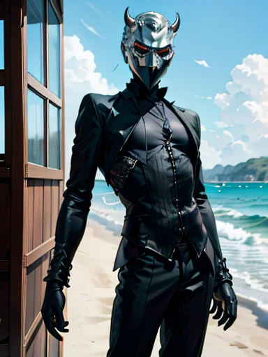 RAW photo, thin 1man, black strict suit, chrome devil mask, artistic pose, complex beach background, 8k uhd, dslr, soft lighting, high quality, film grain, Fujifilm XT3, (intricate details:0.9), (hdr, hyperdetailed:1.2)
NamelessGhoul