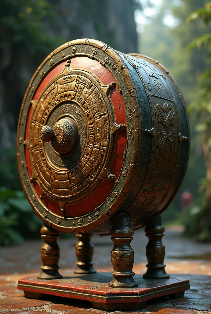 (photorealism:1.2), Guangxi bronze drum and Southeast Asia bronze drum ...