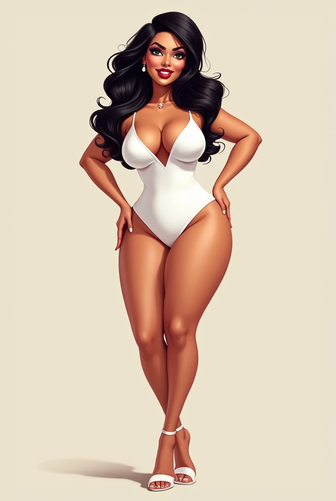 ((masterpiece)),(((best quality))),((Nicki Minaj)), ((character design sheet)), oc render, Multiple poses and expressions, same person, ((full body view)) illustration,1girl, brown skin, thick thighs, ((sundress:1.2)), modern style, blue black hair, ((detailed face:1.4)) beautiful african american woman, rough sketches, clean backdrop,