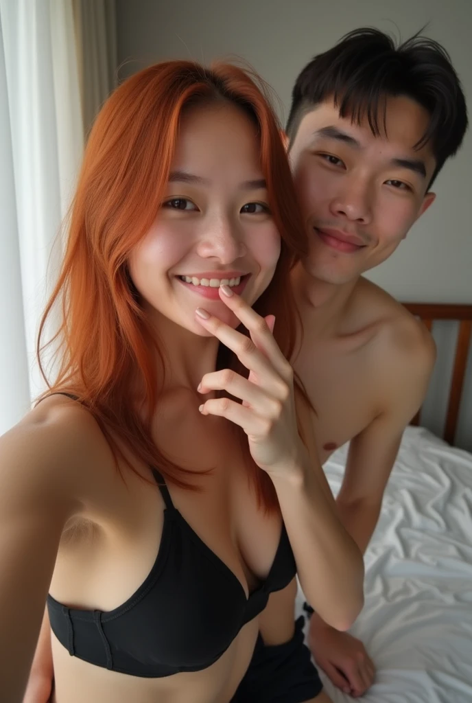 Straight couple taking photo