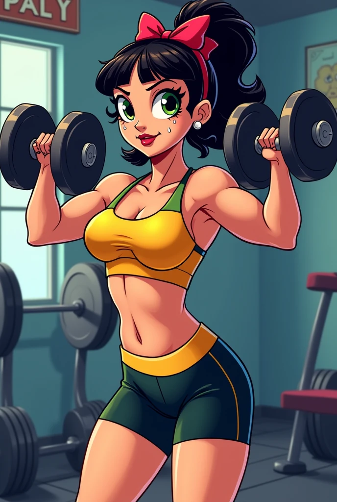uma vez, pele escura:1.3, obra de arte, melhor qualidade,nu, seios enormes, coxas grossas, olhando para o espectador, gym setup, dentro de casa, acanhado, sacanagem, NSFW,seios pendurados, abaixo do peito, deslizamento de aperto, Suando, suado, pele molhada, sentado em um banco de treino, pernas abertas, muscular:0.2, NSFW, decote

