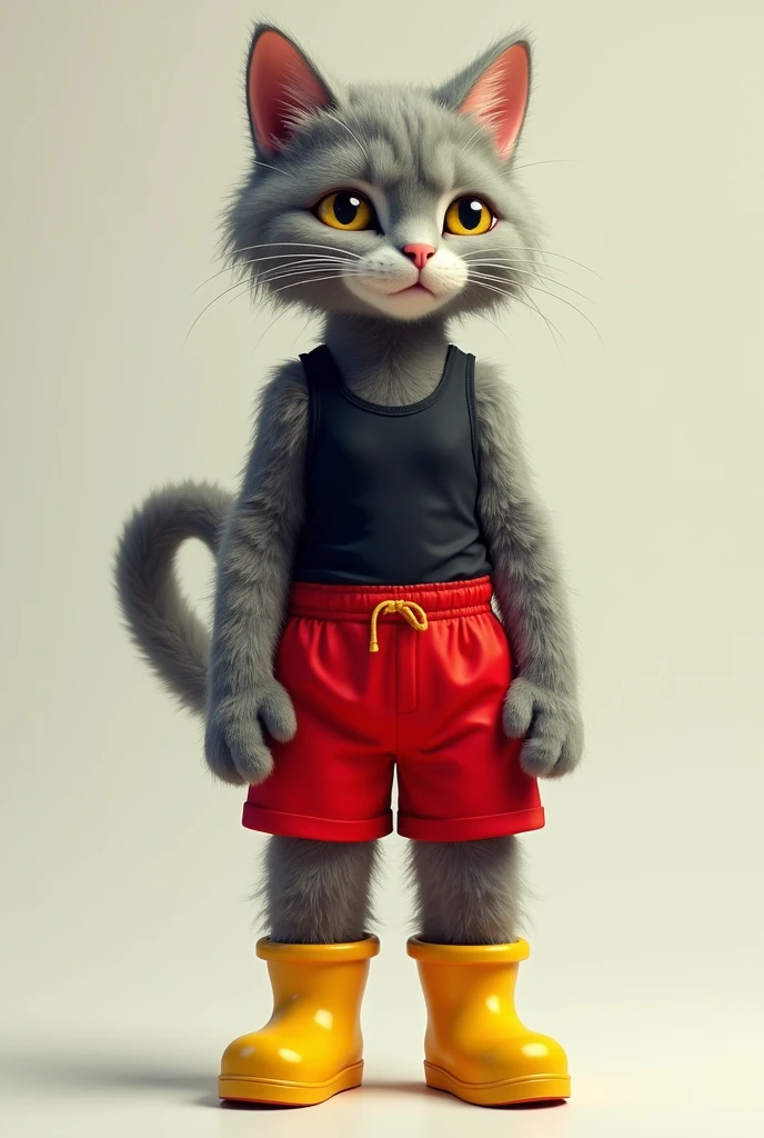 Hybride corp de chat et tête de taureau en maillot de bain pour garçons je le veut en entier
