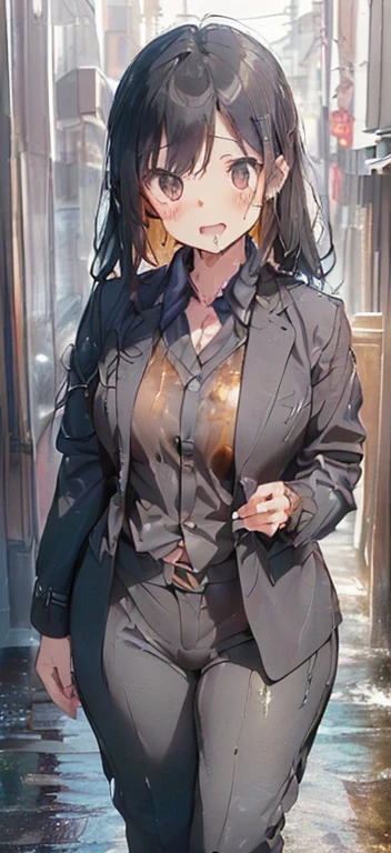 (must be follow these prompts:2.2),masterpiece,best quality,extremely detailed,(in her clothing:3.0),(in her formal styled business suit clothing:2.6),(adorable girl:2.5),(displayed one  single picture:2.4),(black hair:2.1),(lower height:2.3),(A small, curvy new employee working in modern Tokyo wearing a slightly damp dark grey business suit jacket and trousers:2.2),(A cute girl-like moan echoes:2.2),(The new recruit is covered in thick, amber-colored, concentrated semen tas repeatedly soaked into his dark gray suit.:1.6),(The new employee was wearing a sticky dark grey business suit that had been ejaculated oime ago, leaving a very light, amber-coloured stain that was smeared and bled in varying shades.:1.6),(その新入社員はfirst time々It gives a cute and innocent impression.:2.5),(She looks cute, but inside she has awakened to sexual desire.:1.9),(Amployeegling with her own lust and desires:1.8),(A new emplo#39;s vagts hot from the smell of old semen as turned amber and is stained on her gray suit.:1.9),(The new employee&#39;s entire body was oozing with the slimy secretions that accompany sexual climax.:2.2),(The new employee&#39;s breasts, coby her ly sticky business suit, are swellingntense lust.:2.4),(The new employee&#39;s heightened sexual desire led her to fonher clitoris through her trousers.:2.6),(libidtumultumakes sensuous reaction of he.2),(she was sank into the depth of itible low passion:1.8),(viscous drips on her suit like a hunny dipping:2.4),(The new employee&#39;s love juices were dripping down the inside thighs of her dark grey trousers.:2.2),(men's elected twangers were inserted her:2.3),(The new employee with a plump, round body smells like semen:2.3),(she was already strto the depth intervaginal sensual spot:2.3),(notably buldged up her innera majora:2.9),(having big breasts in her clothing:2.6),(A new employee with an innocent look working in the offic),(The new employee is shoa slightly plump body.:2.1),(The new employee is convulsing and dripping love juice from her pussy, which is hidden under her pants.:1.8),(The new employee&#39;s dark grey trousers, which hug her plump thighs, are damp with laous secretions.:2.0),(The new employee endures the slush between his legs by continuing to wear his dark grey trousers.:2.1),(A new employee who is always holding his crotch over his dark grey trousers:1.7),(A moan filled with childish embarrassment:2.2),(The new employee&#39;s suit-covered breasts and nipples are bulging with lust.:2.4),(The new employee has a vewd body hidden under her clothes.:2.2),(The new employee works vigently.:2.5new employee has short, t legs.:2.2),(first time々New Employees:2.she looks like japanese idol:2.3),(The dark grey trousers are made from a durable fabric that will never tear.:2.3),(she looks like a lolita:2.0),(All of this happened to the new employee himself, not anyone else.:3.1),(tough business suit:2.2),(Make sure to depict the face:5.3),(Calm expression:4.nocent face:3),(The story focuses on just that one new employee.:3.3),(The only characters that appear are the new recruits.:4.2),(Portrait Style:5)
