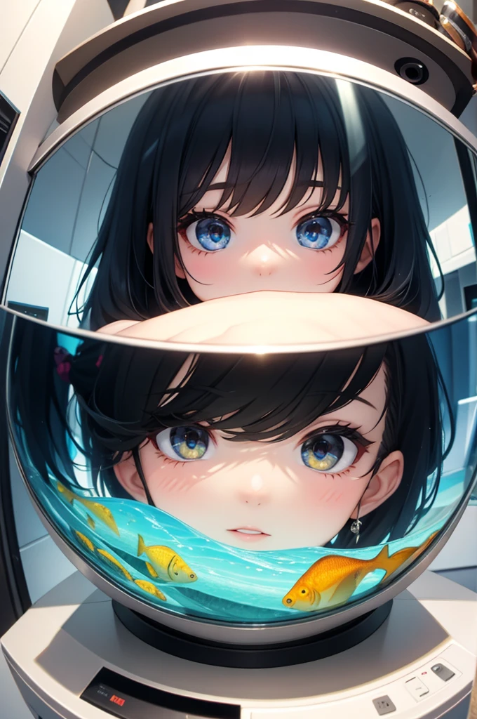 space suit: 1.15), white cargo pants, phi hành gia) bubble helmet, space helmet, , in the home, underwater, masterpiece, Best quality, 1 girl, Alone, red eyes, , , , , Short Hair, , ,(heart saying: 1.2), ,ahegao, roll your eyes, Saliva, drooling, sweating, trembling, Shortness of breath, Mist, water on the surface, drowning, tra tấn underwater, water in helmet, blue visor helmet hands up, head in hand INFORMATION