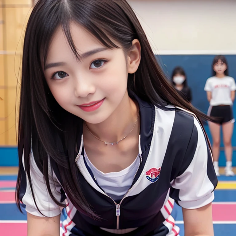 15 years old、middle school girls、Gym suit、schoolyard、Erotic、A lot of skin