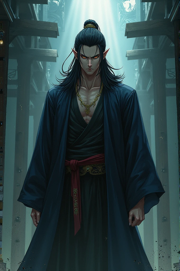 orochimaru,1boy,red eyes,male focus,solo,snake,pale skin,simple background,purple background,upper body,looking at viewer,forehead protector,headband,shirt,robe,Facial close-up,