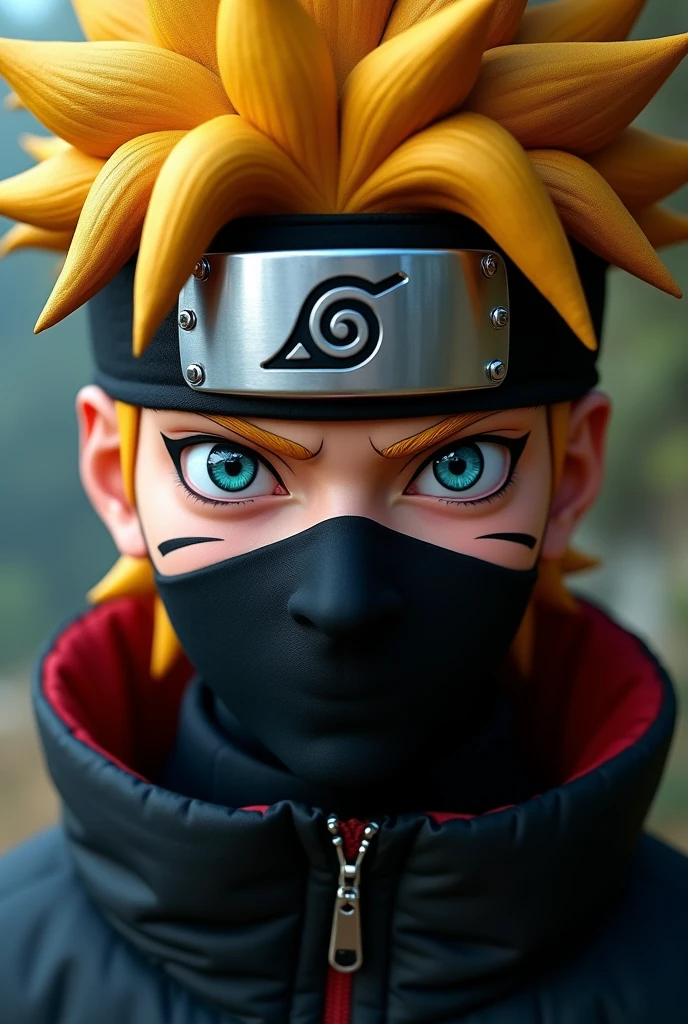 uzumaki naruto, One boy, Male Focus, masterpiece, Highest quality, (Portraiture, close), Looking at the audience, Shadow and Light, Blurred foreground, Symbol of Konohagakure, indoor, Water Drop, Red eyes, black sclera, On the bed, Cold bloodthirsty smile,