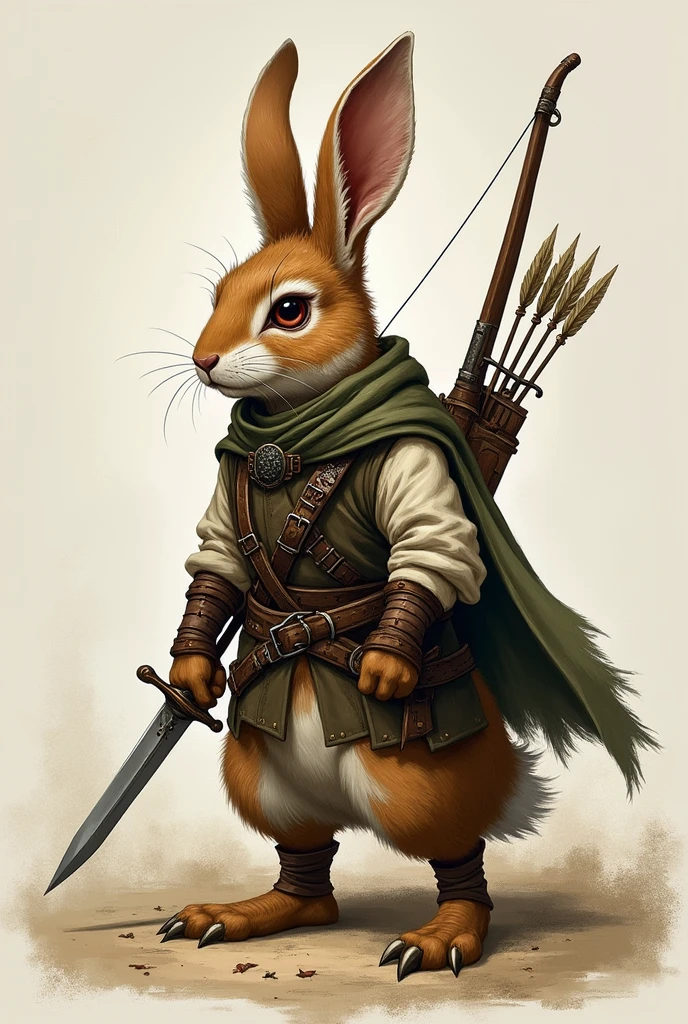Brown and white humanoid rabbit, with clothes from the Middle Ages ...