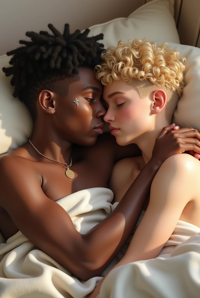 there is a man and a man kissing on a bed, mert and marcus, nick silva and ilya kuvshinov, pablo carpio and jordan grimmer, xxxtentacion, gay, yaoi, mert alas and marcus piggott, bowater charlie and brom gerald, inspired by Nan Goldin, charli bowater and artgeem, lgbtq