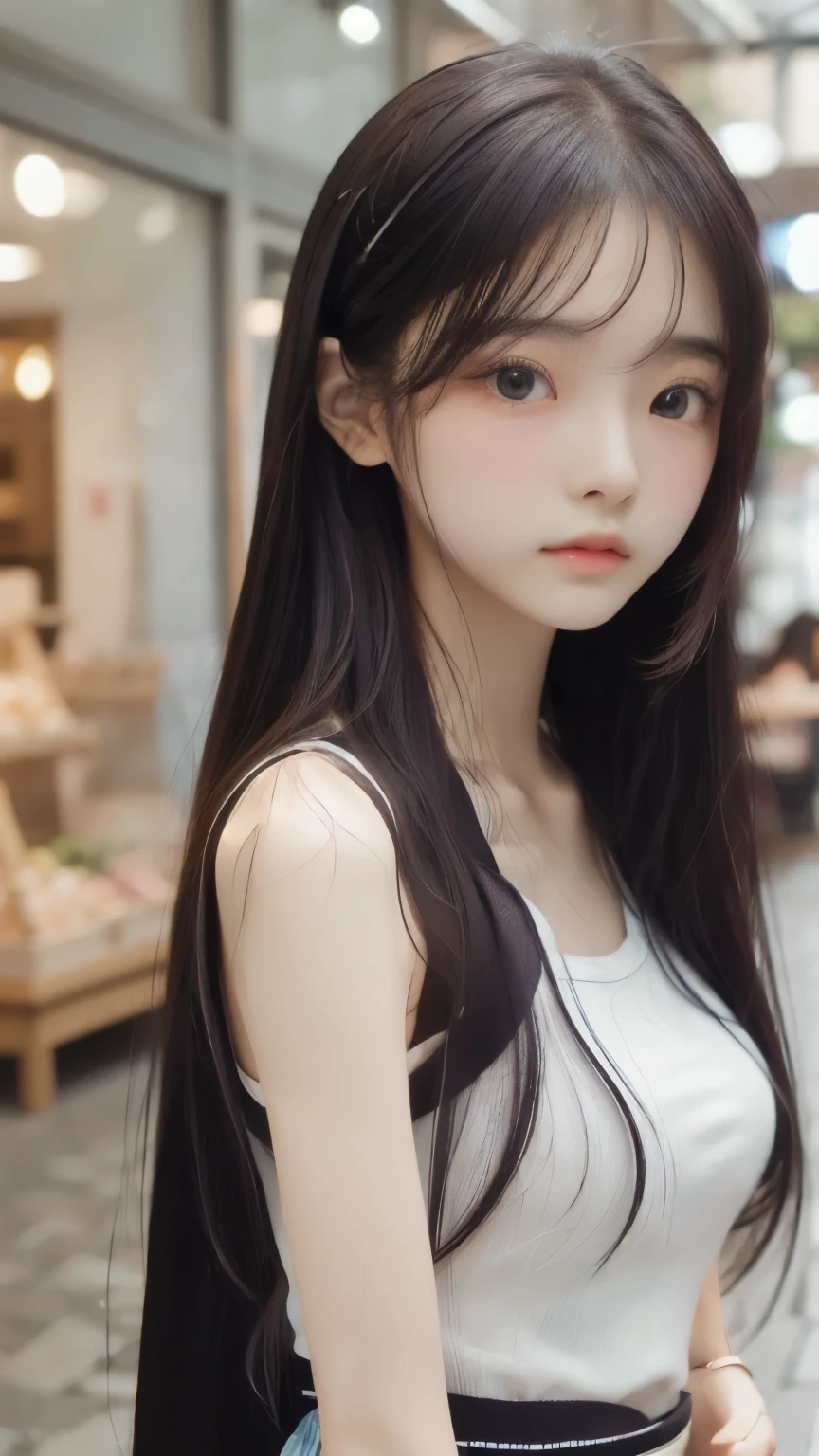 ((sfw: 1.4)), ((sfw, long-hair, sidelocks-hair, 1 Girl)), Ultra High Resolution, (Realistic: 1.4), RAW Photo, Best Quality, (Photorealistic Stick), Focus, Soft Light, (()), ((Japanese)), (( (young face))), (surface), (depth of field), masterpiece, (realistic), woman, bangs, ((1 girl))