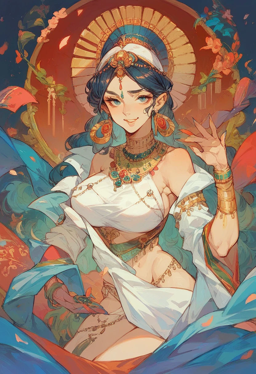 female freak with Hindu clothes inperada in the goddess Kali --auto --s2