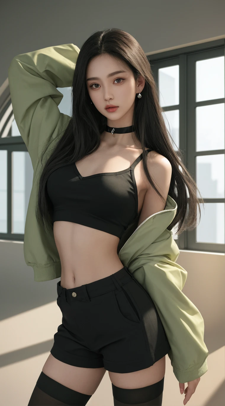 best qualtiy, tmasterpiece, 1girll, beauitful face, (photograph realistic:1.3), , (highdetailskin:1.2), 8K UHD, , high high quality, A high resolution, , 8k, ,, (realisticlying:), Cute 1girl, Wear a bra, mediuml breasts, short skirt,