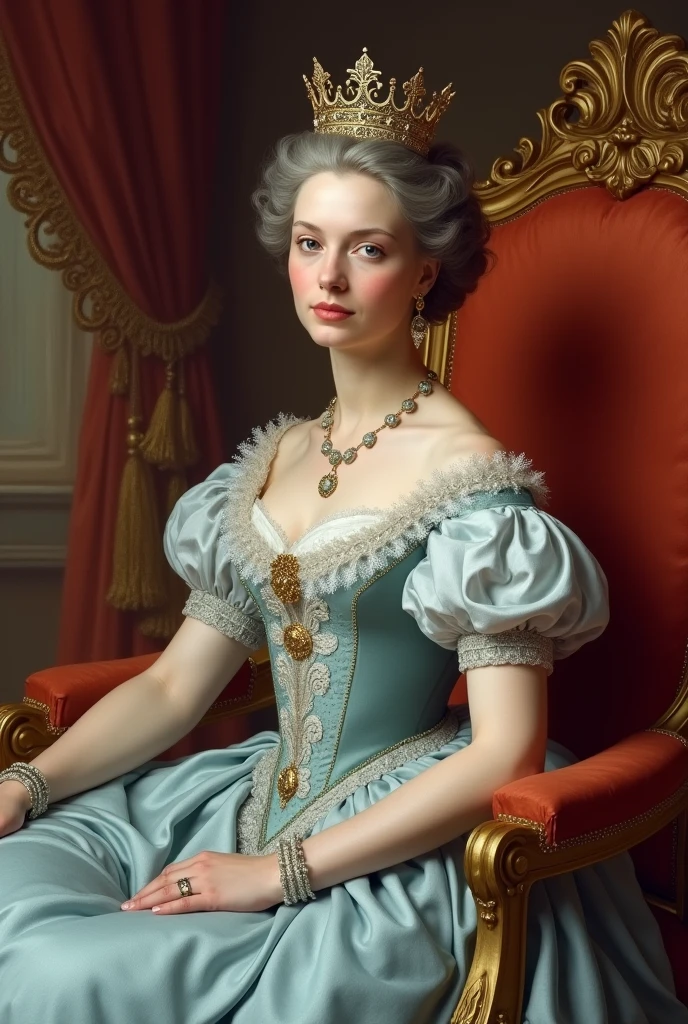Humiliated Marie Antoinette in her last day before execution, torn dresses