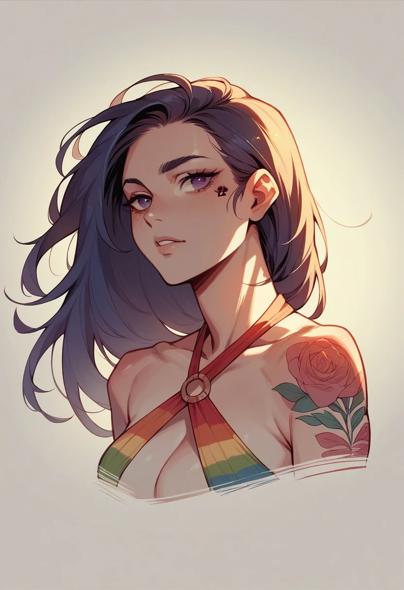 Guy that looks like beautiful female with long black hair and  pink hearts eyes 