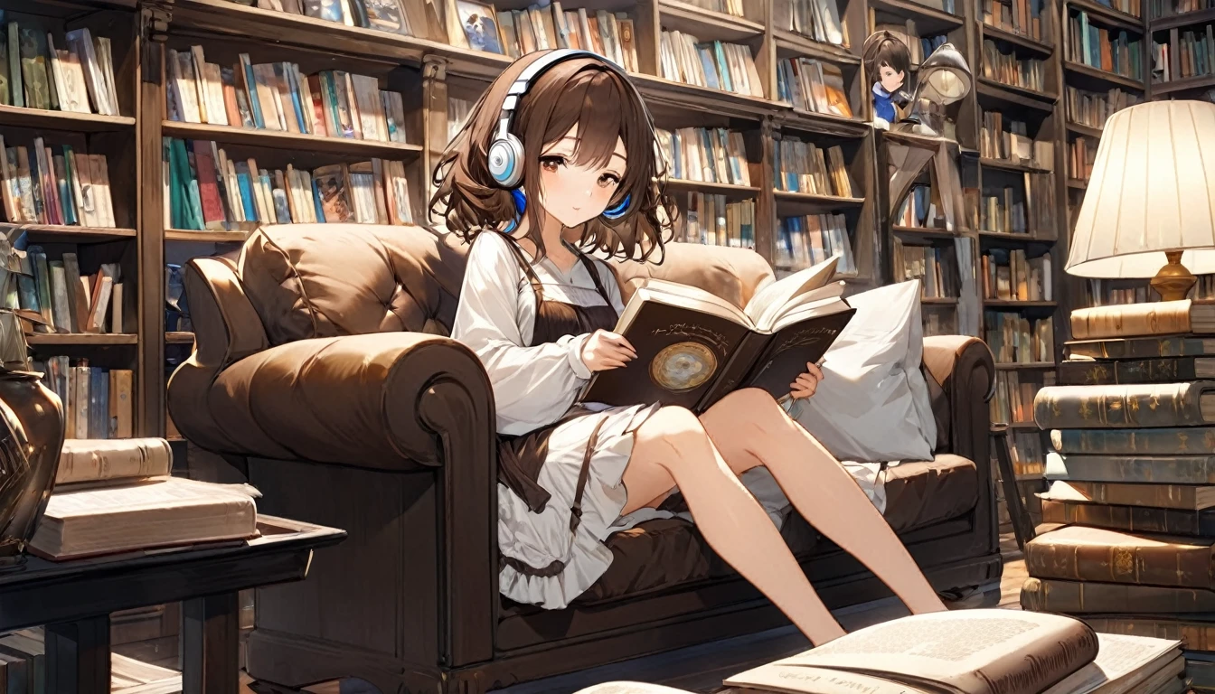 nnocent girl, Magazine scanning, album covers, full body shot shot, Works of masters, Best image quality, s the perfect face, Glowing skin, wearing headphone, dingdall effect, Bubble Dragon, crossedlegs, natural soft light, Cinematic lighting
