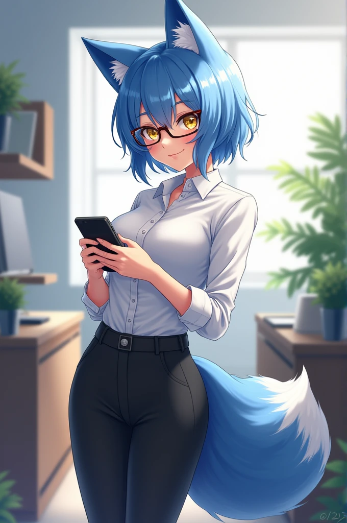 anime cat girl with a cat tail sitting on boys lap, at a desk, oc commission, nyaruko-san, at pixiv, pov furry art, fullbody commission for, furry artist, commission for high res, commission, anime catgirl, neferpitou, digital art on pixiv, anthro cat, 1girl, 1boy, original character, by yuio58ok, cell shaded!!!, official art, yuio58ok styled, twitter artist yuio58ok, danbooru artist yuio58ok, wide hips, from behind, female on top, female being penetrated, vaginal, striped panties, panties aside, big ass, sona (yuio), white tank top, furry female, white fur, slender frame, erection, cat tail, first person view, male penetrating female, big glasses, short gray hair, pussy, facing away,