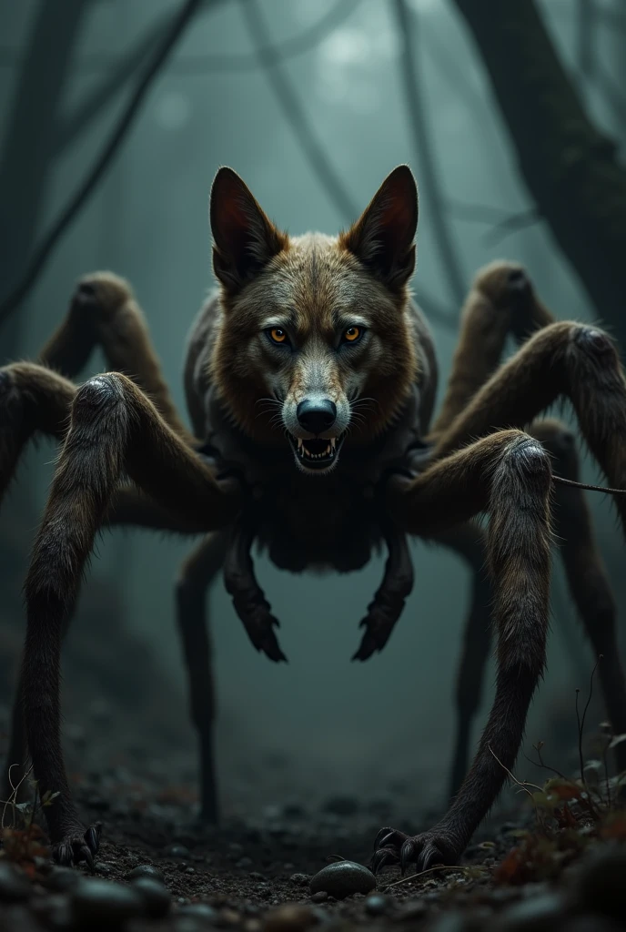a dog mixed with a spider