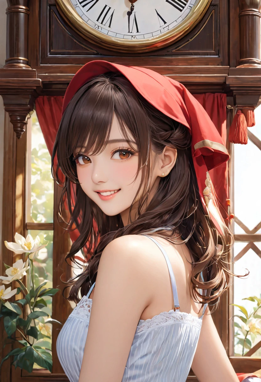 High resolution, Highest quality, High-resolution model, Very detailed, clock, music,Natural smile, masterpiece, high quality
