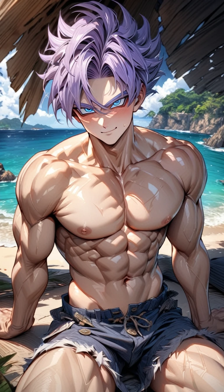 horikoshi kouhei, absurdres, grey hair, brown eyes, boku no hero academia, chama kou, highres, male focus, muscular, muscular male, large pectorals, short hair, ((hair down)), spiked hair, 8k quality, beach, (eijiro_kirishima, detailed eyes, detailed face, (((full body))), visible foot, barefoot, no clothes, no teeth, nude, ((light smile)), (((standing on a the ground))), (((hands on hips))), grey hair, brown eyes, looking at you, embarrassed, blush, looking from down, masterpiece, best quality, male focus, upper body, handsome, male, gay, smooth and sharp focus, Wet body, one penis, (((XXL up penis semen dripping))), (((nsfw)))
