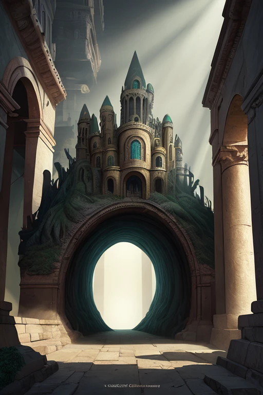 ancient architecture city of Cthulhu, meticulous and meticulous techniques, complicated, mysterious and overwhelming, non euclidean geometry, contrasts of light and shadow, 2.5D, artistic photography, hyper realistic, graphic CG digital art, ultra detailed, absolutely resolution, best quality