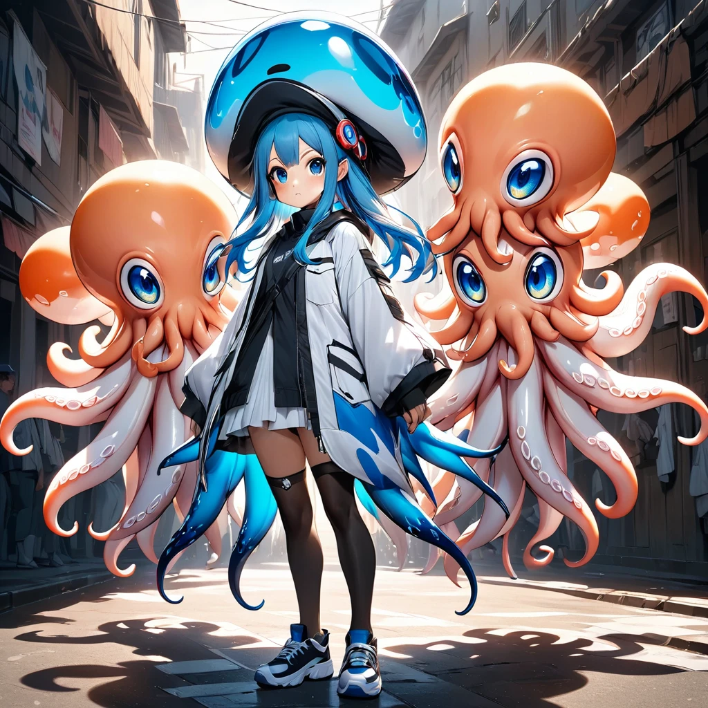 Squid and squid character　front　whole body　Real