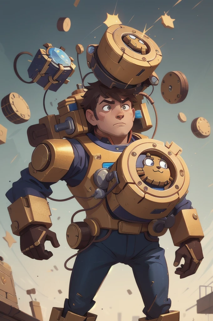 Cowboy shooting,Practical,best quality,masterpiece,Practical,blitzcrank,,His head is a cat&#39;s head.，Mecha armor,Mecha,Solitary,Looking at the audience,Upper Body,Cowboy shooting,Industrial,mechanical,