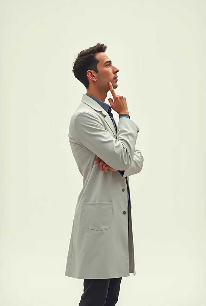 a scientist looking forward, 2d, charachter