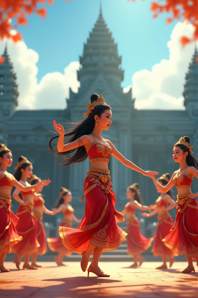 Aarav woman in silver dress sits on a rock with lotus flowers., standing gracefully upon a lotus, Beautiful girl pinches a beautiful hair bun, Thai art, fantasy photoshoot, Graceful belly dance moves, gilded lotus princess, Asian Female Water Element, Elegant floating pose, Amazing magic float, calm and elegant, Stunning floating dock, beautiful goddess, fantasy photoshoot