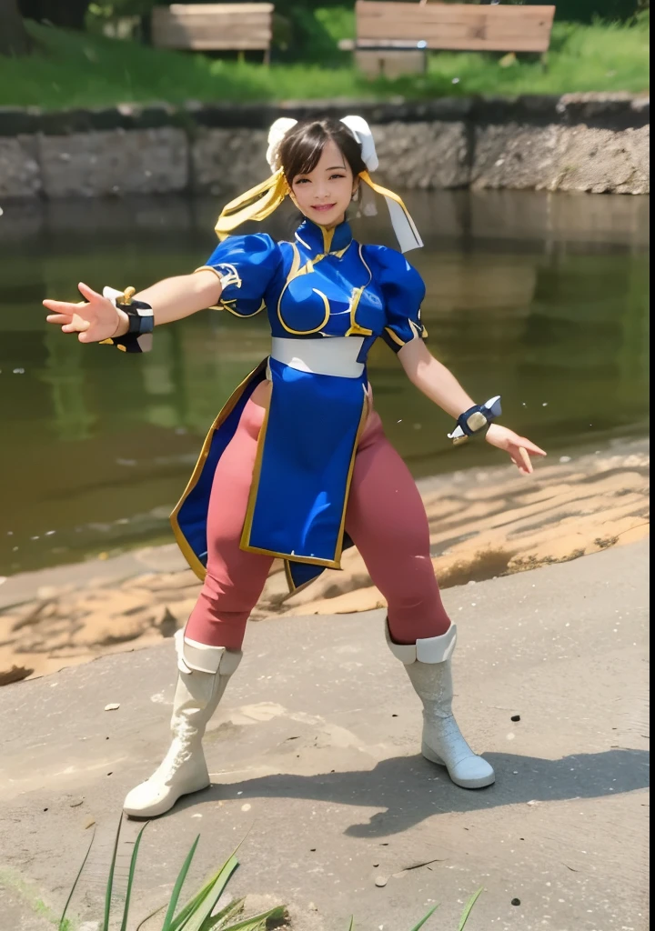 (masterpiece:1.2), (best quality:1.2) (detailed) (intricate) (8k) (HDR)
alphachun, double bun, ribbons, bodysuit, vest, side stripes, (sneakers:1.4), muscular, blue, standing, nsfw
(fighting pose:1.4), skin pores, detailed skin, (legs apart), pussy, (crotchless:1.4), crotchless, (pussy:1.5), wide hips, thick thighs, huge breasts, (full body:1.4), whole body,
china, chinese buildings, detailed background,
<lora:CrotchlessPants:1>, <lora:Alpha_Chunners-DEF:0.7>