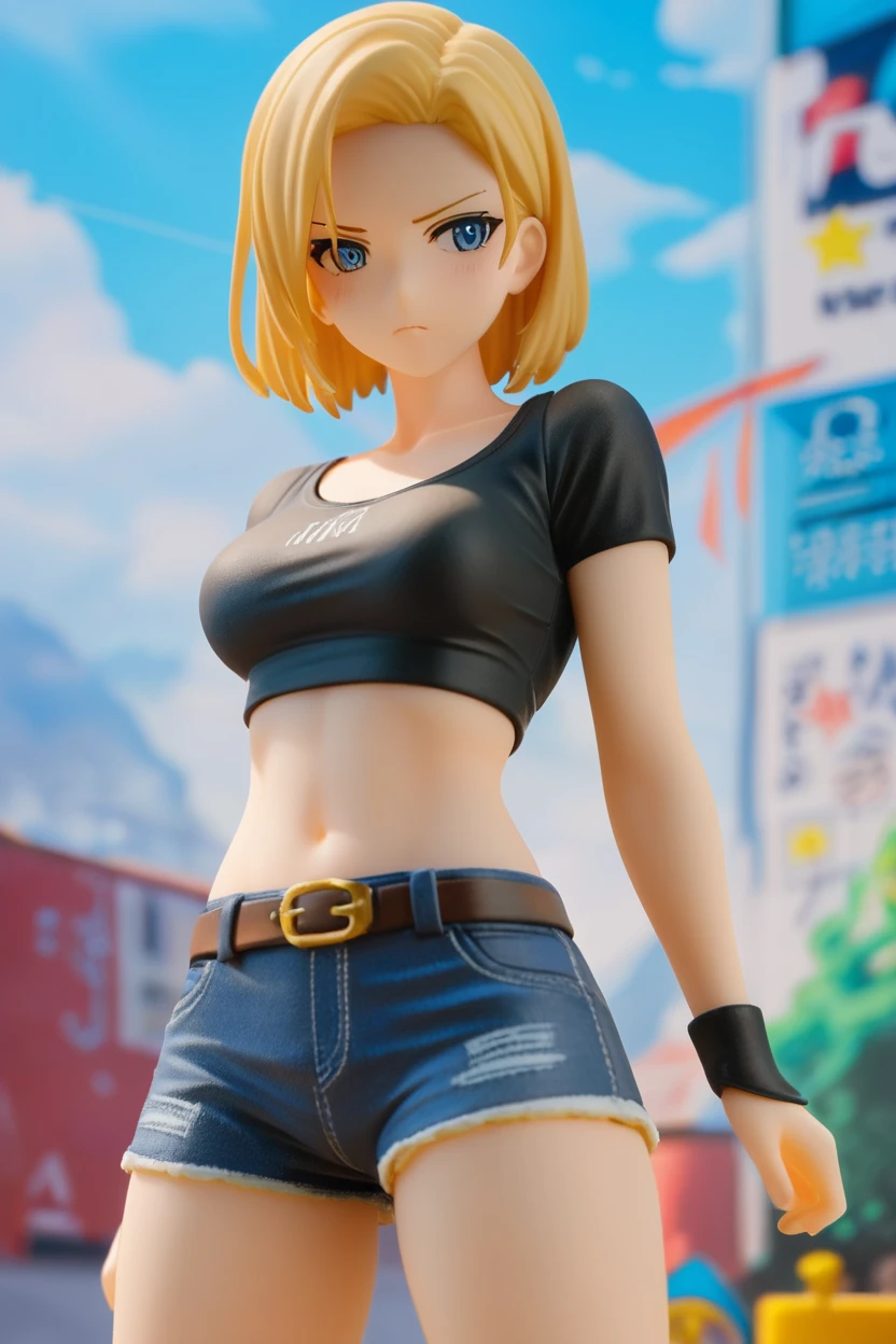 1 young girl,chibi,Head to body ratio of 1 to 6.5,cbzbb, charachter,cute, little, small breast,colorful,baby girl,(closeup portrait:1.4) of chaeryeong, tank top, short sleeve t-shirt,cargo pants,martin boots with thick sole, contrapposto, k-pop idol, (slender body:1.3), best quality, ultra high res, (photorealistic:1.3), 1girl, full body,large Accessories