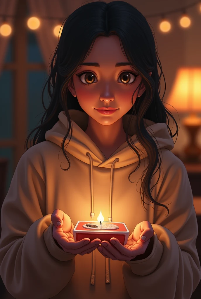 A close-up of a hand holding a small flame in a dark environment. The flame gently illuminates the person&#39;s face, reflecting courage and hope in their eyes.